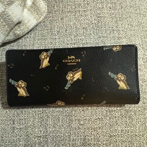 Coach Black Wallet with Playful Owl Design